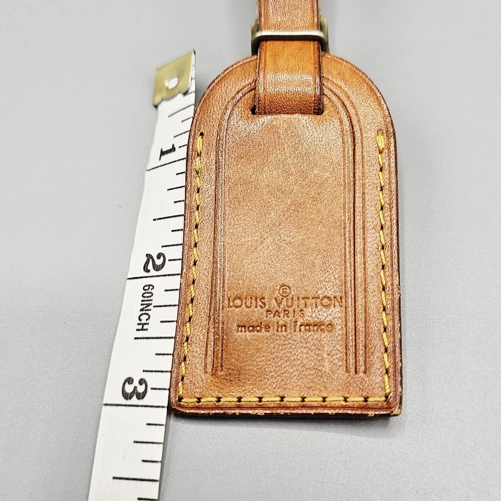Louis Vuitton Tan Leather Luggage Tag